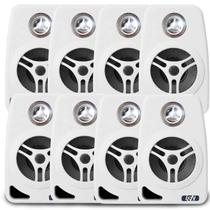 8 Caixa De Som Ambiente Leson Branca 70w 8 Ohms 4 Pol