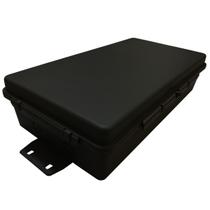 8 Caixas Hermética Longa Preta 32x17x8 + 10Pçs Suporte Poste