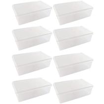8 Caixas Organizadoras Plásticas 3,5L Tampa Hermética Retangular Plasvale