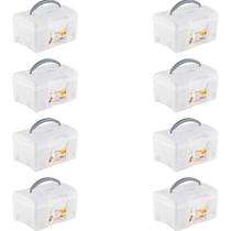 8 Caixas Para Cosméticos Utility Box Com Alça 16X9X11Cm