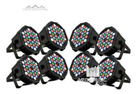 8 Canhão Refletor Led Par 64 Rgbw 36 Leds Dmx Slim Strobo - SHOWTECH