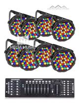 8 Canhão Refletor Led Par 64 Slim Rgbwa 60 Led 5w + Mesa DMX 192 8 Canhão Refletor Led Par 64 Slim Rgbwa 60 Led 5w + Mesa DMX 192