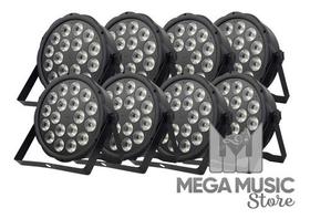 8 Canhao Refletor Par Led 18 Leds Rgbw 12w Quad Dmx 4in1 - Showtec