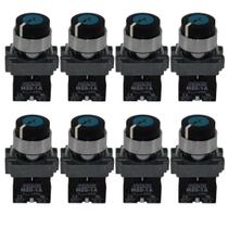 8 Chaves Seletora 90g 1na 22mm 2 Pos Preta De Metal 8 Chaves Seletora 90g 1na 22mm 2 Pos Preta De Metal