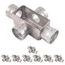 8 Condulete Modelo X Em Alumínio 2 1/2 Sem Rosca Sieg Prateado