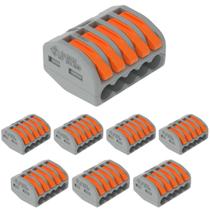 8 Conectores Original Wago C/ Alavanca 5 Entradas Até 4mm