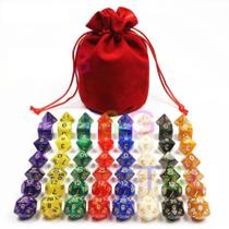 8 Conj. De 7 Dados Rpg D4, D6, D8, D10. D10%, D12, D20 Orig. (Vermelho)