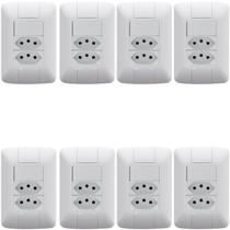 8 Conjunto Interruptor Simples 6A + 2 Tomadas 2P+T 10A Aria 8 Conjunto Interruptor Simples 6A + 2 Tomadas 2P+T 10A Aria