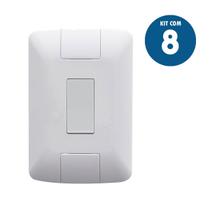 8 Conjunto Interruptor Simples Aria 4x2 Branco Tramontina