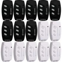 8 Controle Remoto Portão 3 Canais Preto + 7 Controle Branco com Clip de Fixação