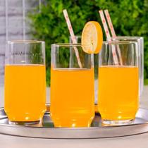 8 Copo de Vidro Lights 410ML Transparente Long Drink Suco