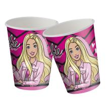 8 Copo Papel 200 ml Barbie Festa Infantil Aniversario