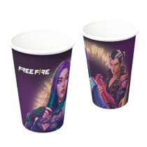 8 Copo Papel 200 Ml Free Fire Festa Infantil Aniversario