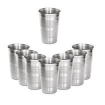 8 Copos Aço inox Resistente Grande Cerveja Agua Suco 390ml