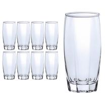 8 Copos de Vidro 370ml Florence Transparente Suco Agua