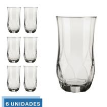 8 Copos Ópera Vidro Transparente Redondo 360ml Durável Nadir