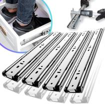 8 Corrediça Telescópica H40 45cm 4 PAR 450mm Reforçada Resistente 40KG Trilho Gaveta Móveis Armário