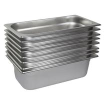 8 Cubas Gastronômica Buffet GN 1/9 100mm Aço Inox Sem Alça