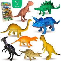 8 Dinossauro De Borracha Miniatura Brinquedo Jurassic Dragao