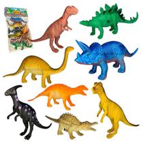 8 Dinossauro De Borracha Miniatura Brinquedo Jurassic Dragao - UNID / 72 F114