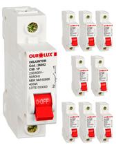 8 Disjuntor Monopolar 50 Amperes Curva C Ourolux 8 Disjuntor Monopolar 50 Amperes Curva C Ourolux