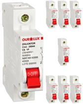 8 Disjuntor Unipolar 6 Amperes Curva C Ourolux 8 Disjuntor Unipolar 6 Amperes Curva C Ourolux