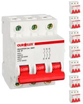 8 Disjuntores 3 Polos 40 Amperes Curva C 4Ka Ourolux