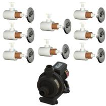 8 Dispositivo de Hidromassagem Inox + Bomba Sodramar Piscina