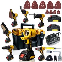 8 Em 1 Motosserra Chave De Impacto Furadeira Multifuncional 1500w 2 Bateria