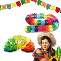 8 Enfeites Junino Guirlanda Papel 3m Festa Junina Decoração