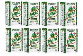 8 Erva Mate Chimarrão BARÃO ORGÂNICA Vácuo Sem Glúten 1kg