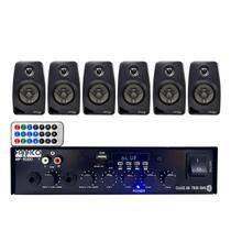 8 Falantes Caixa De Som Amplificador Mf-9000 500w Bluetooth