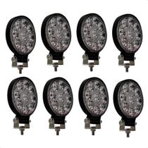 8 farol de led auxiliar redondo 27w 9 leds troller off-road carro 4x4 le-6710 -1013 8 farol de led auxiliar redondo 27w 9 leds troller off-road carro 4x4 le-6710 -1013