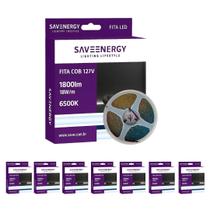 8 Fita COB 127V 6500K 1000lm Luz Fria 10W/m Save Energy