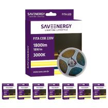 8 Fita COB 220V 3000K 1800lm Luz Quente 18W/m Save Energy 8 Fita COB 220V 3000K 1800lm Luz Quente 18W/m Save Energy