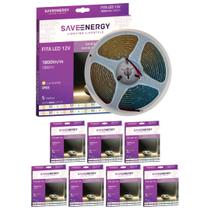 8 Fitas Led Luz Quente 3000k 18w 12v Ip65 5m Save Energy