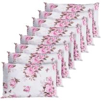 8 Fronha Avulsa Percal 200 Fios Algodão Ponto Palito Rosas