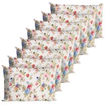 8 Fronhas Avulsas Percal 200 Fios Algodão Ponto Palito Floral