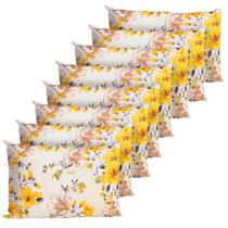 8 Fronhas Em Percal 200 Fios Algodão Ponto Palito Florença