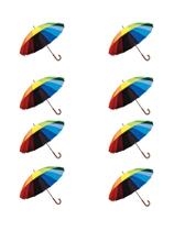 8 Guardas Chuva Arco Iris 16 Varetas Automático Reforçado