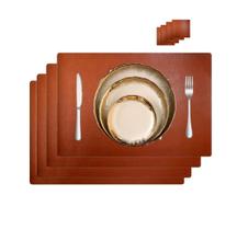8 Jogo Americano COURO Impermeável Limpa Facil para MESA