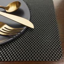 8 Jogo Americano PVC Antiderrapante Flex Resistente Preto