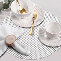 8 Jogo Americano Redondo Antiderrapante Flex Resistente BR