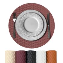 8 Jogo Americano Roma Alto Padrão Impermeável Redondo Vr