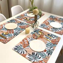 8 Jogo Americano Tropical Lj Impermeável Pvc 8 Lugares 8 Jogo Americano Tropical Lj Impermeável Pvc 8 Lugares