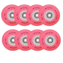 8 jogo de rodas inline traxart 80mm/85a led especial rosa 8 jogo de rodas inline traxart 80mm/85a led especial rosa