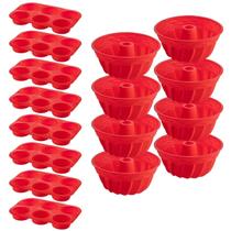 8 Jogo Formas Silicone Espiral 23,5cm e 6 Cupcake Sortida 8 Jogo Formas Silicone Espiral 23,5cm e 6 Cupcake Sortida