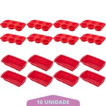8 Kit Forma Cupcake Bolo + Forma Para Pão Sortida Silicone