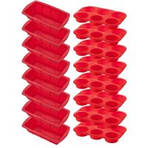 8 Kit Forma Silicone Resistente p/ Cupcakes e Pães Sortida 8 Kit Forma Silicone Resistente p/ Cupcakes e Pães Sortida