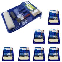8 Kits Pintura 5 Peças Tigre Rolos Suporte Bandeja Pincel